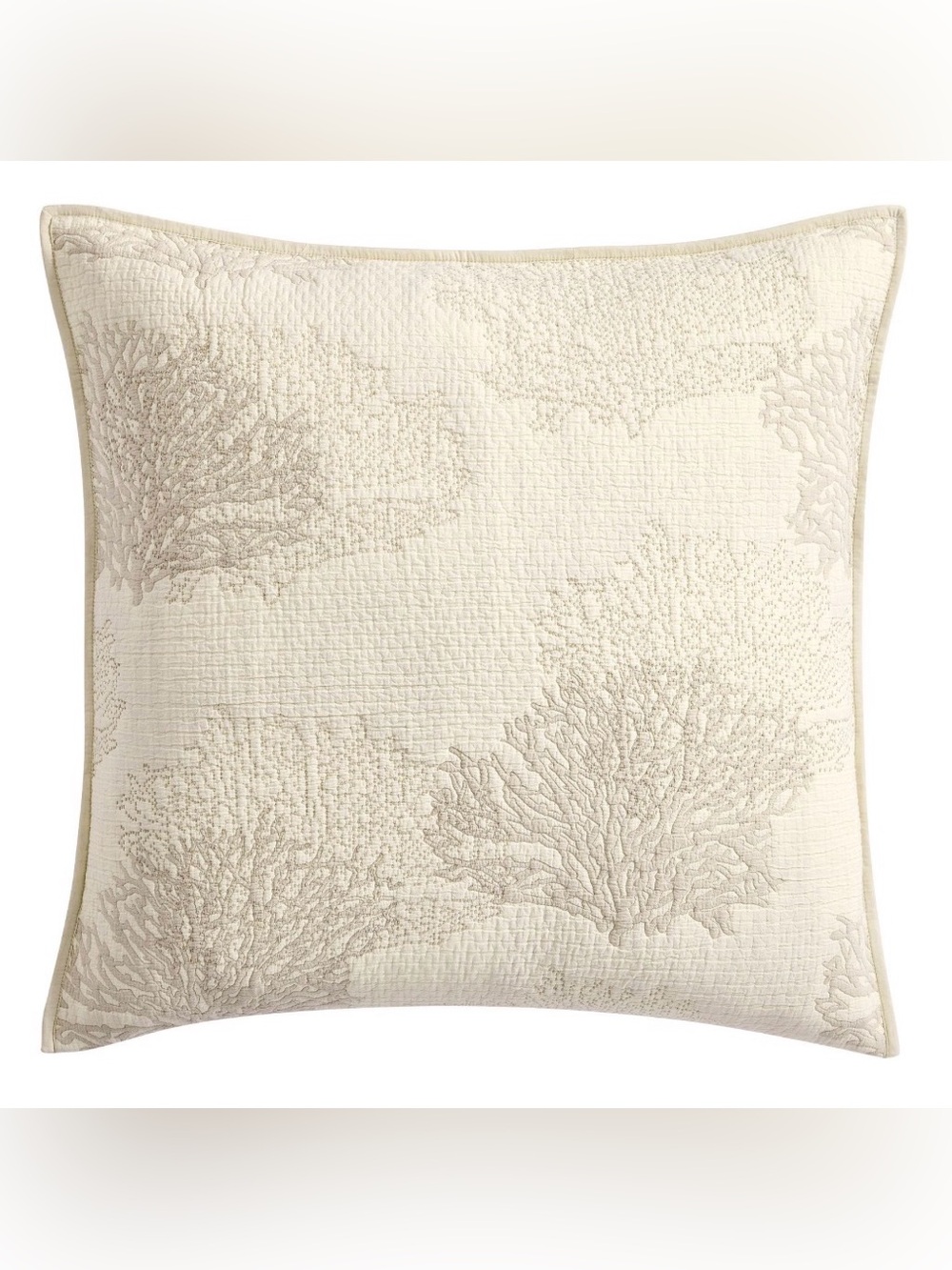 Pottery Barn 2 Coral Reversible Quilted Euro Shams, in Pebble, NWT, Retail $159 - Picture 3 of 7